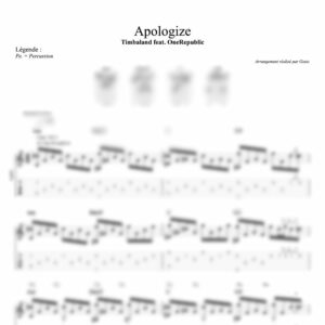 Tablature floutée de Apologize