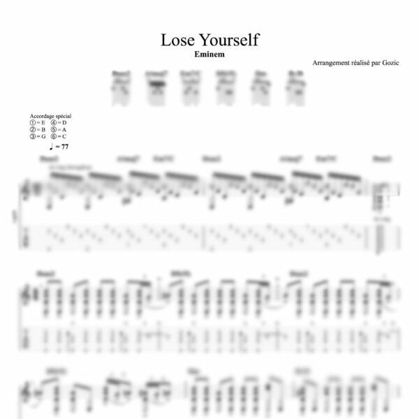 Tablature floutée de Lose Yourself