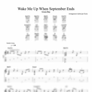 Tablature floutée de Wake Me Up When September Ends