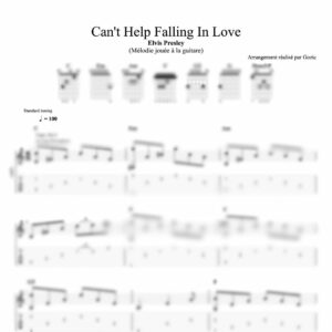 Tablature floutée de la première version de Can't Help Falling In Love de Elvis Presley