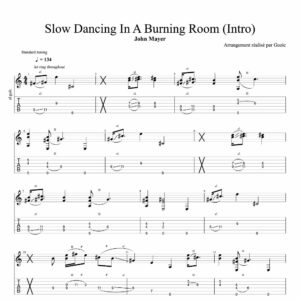 Tablature de l'intro de Slow Dancing In A Burning Room de John Mayer