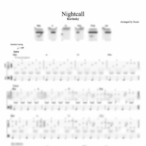 Tablature floutée de Nightcall de Kavinsky